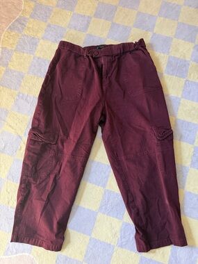 Women’s Cargo Pants in Deep Burgundy - Classic Utility Style